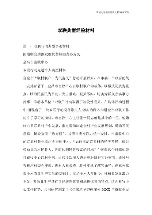 双联典型经验材料