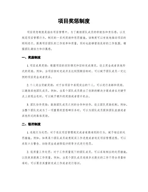 项目奖惩制度