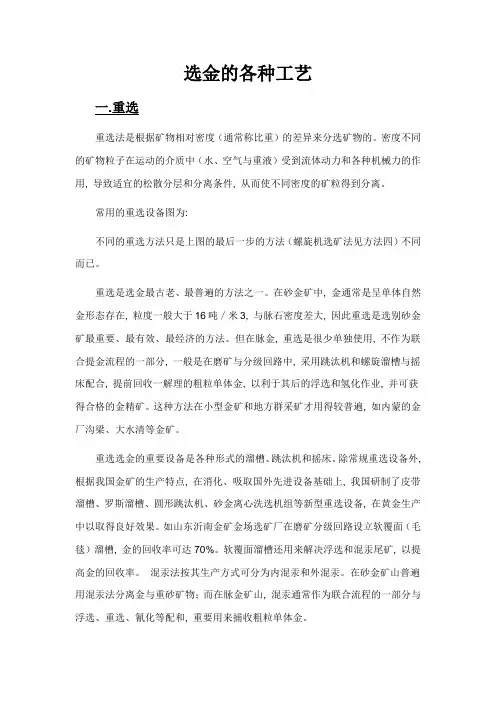选金的各种工艺