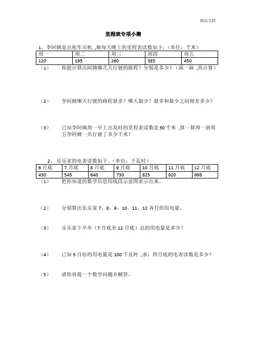 里程表(二)专项练习.doc