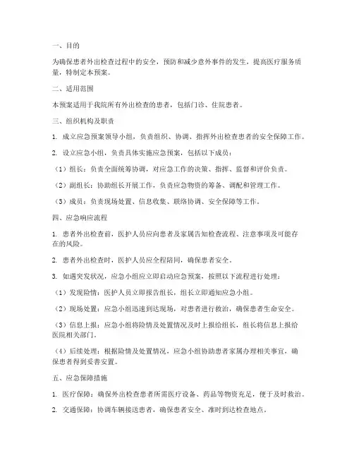 患者外出检查应急预案