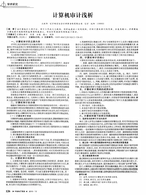 计算机审计浅析