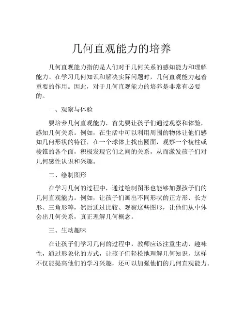 几何直观能力的培养