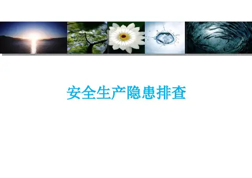 安全生产隐患排查知识培训精品PPT课件