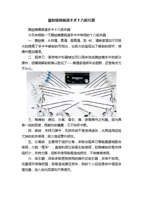 腹腔镜胃肠道手术十八般兵器