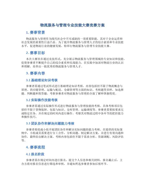 物流服务与管理专业技能大赛竞赛方案