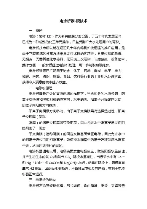电渗析器-膜技术
