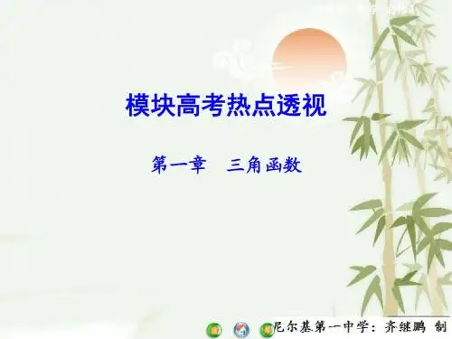 【同步教学参考】高中数学人教版 (新课标)必修四 课件：  模块高考热点透视第一章