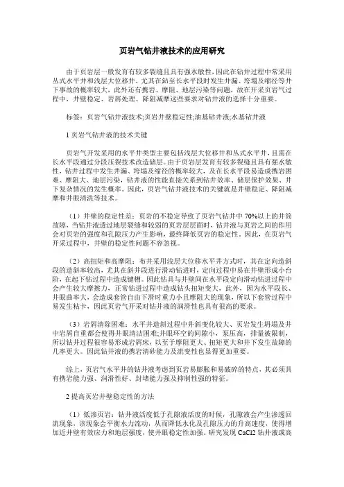 页岩气钻井液技术的应用研究