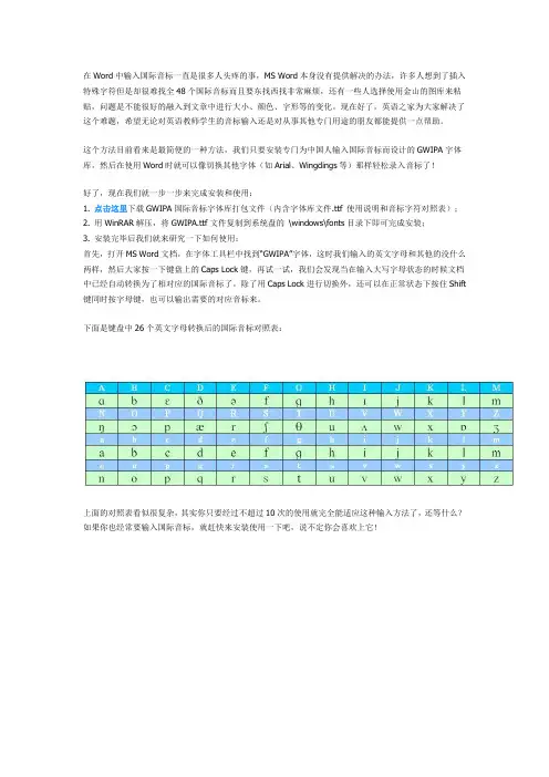 音标字符对照表