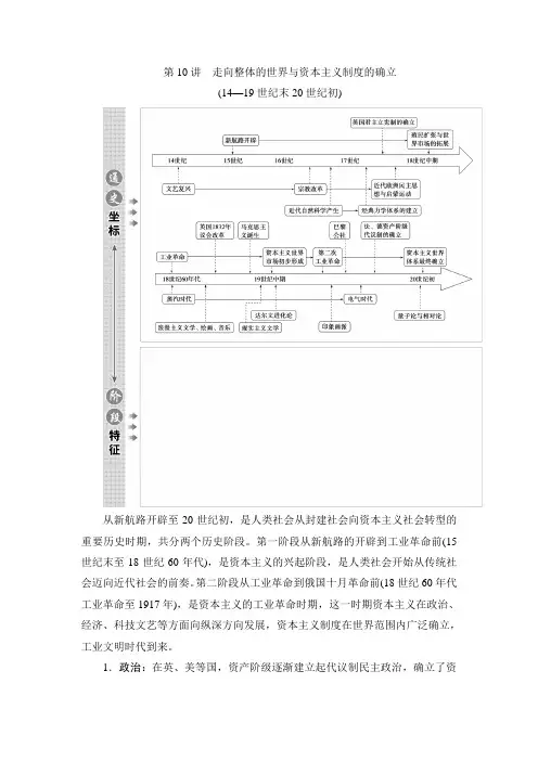 高考历史题型讲解——工场手工业时期的文明(15世纪至18世纪60年代)