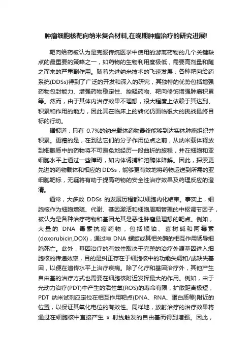 肿瘤细胞核靶向纳米复合材料,在晚期肿瘤治疗的研究进展!