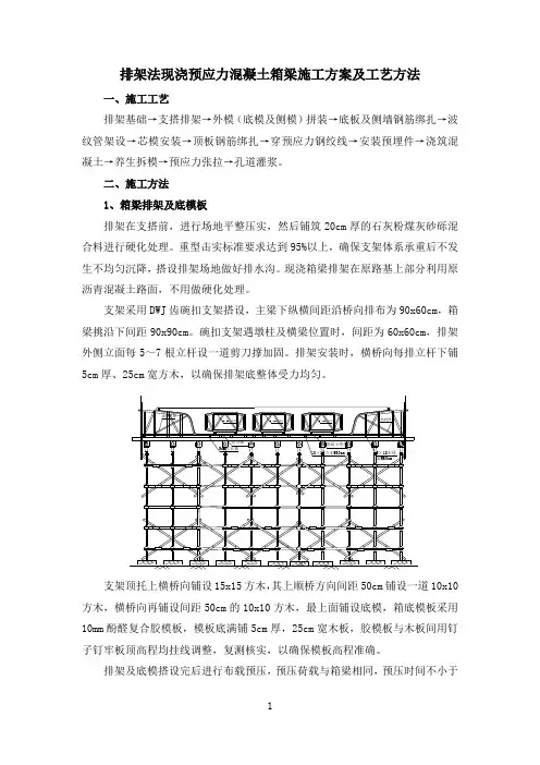排架法现浇预应力混凝土箱梁施工方案及工艺方法
