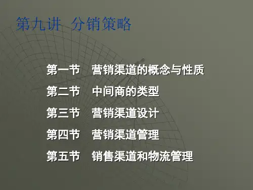 第九讲 分销策略
