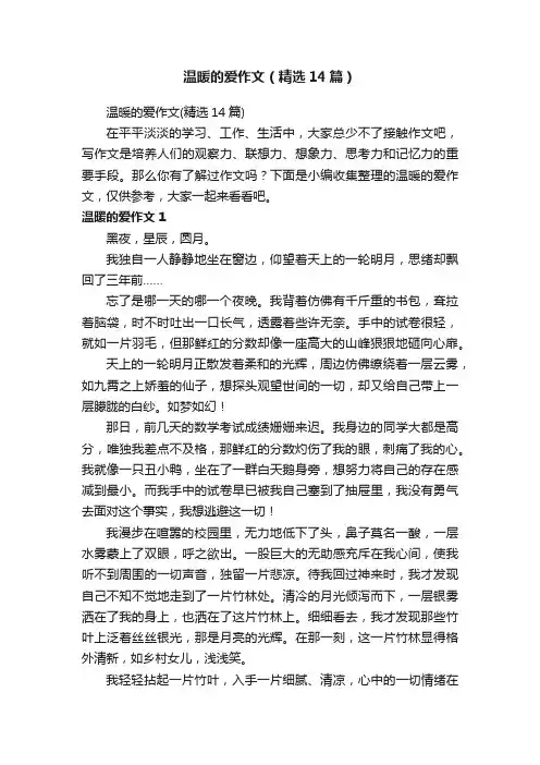 温暖的爱作文（精选14篇）