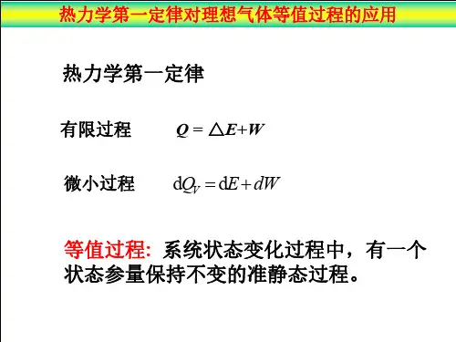 热力学第一定律对理想气体等值过程的应用