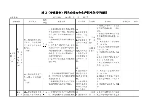 港口(普通货物)码头安全标准化考评细则评分明细表.doc
