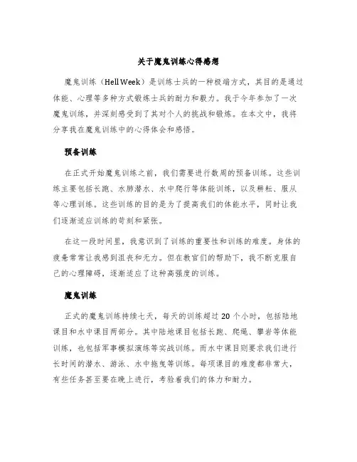 关于魔鬼训练心得感想