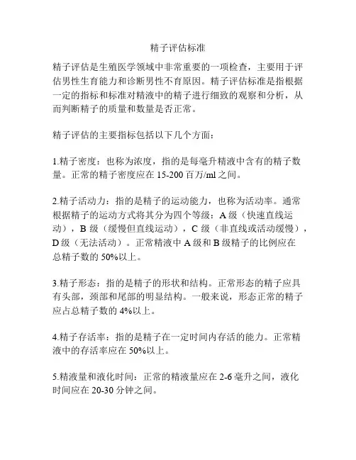 精子评估标准