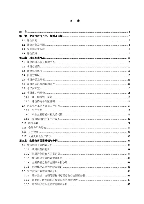 安全预评价完整报告