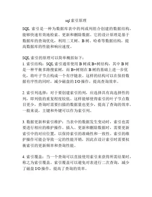 sql索引原理