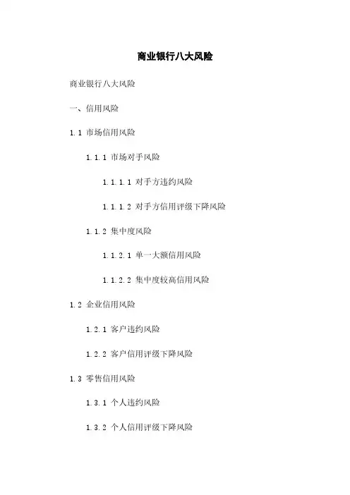商业银行八大风险