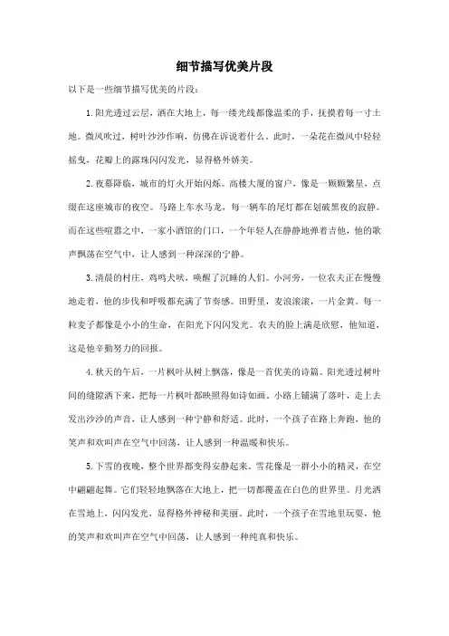 细节描写优美片段