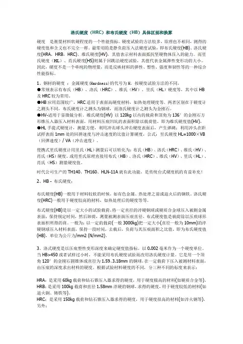 洛氏与布氏硬度区别和换算