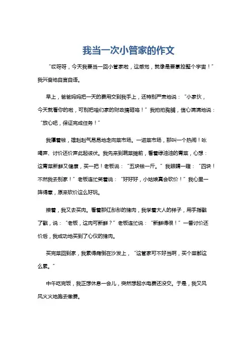我当一次小管家的作文