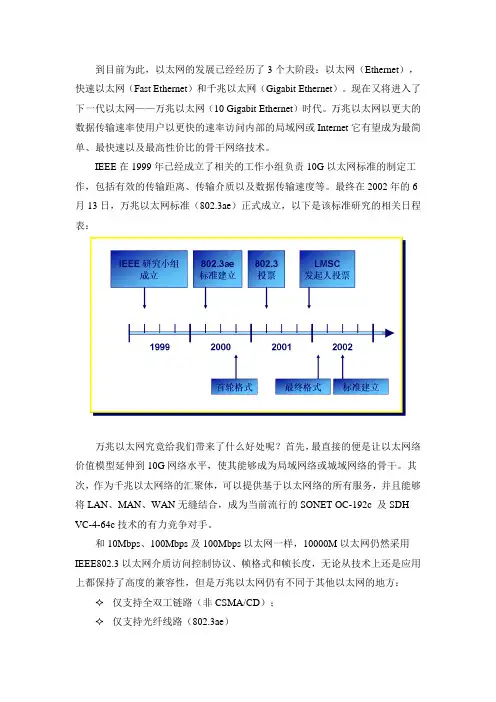 万兆以太网实现技术及对传输线缆的技术要求
