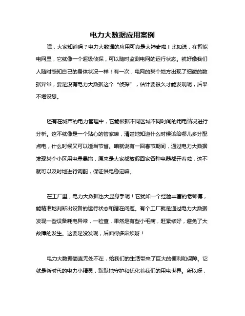 电力大数据应用案例