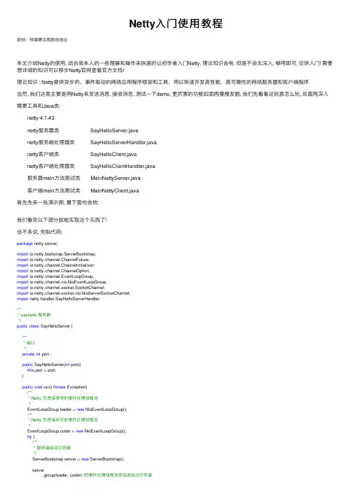Netty入门使用教程