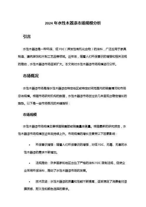 2024年水性木器漆市场规模分析