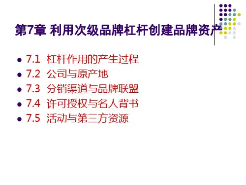第7章 利用次级品牌杠杆创建品牌资产讲解