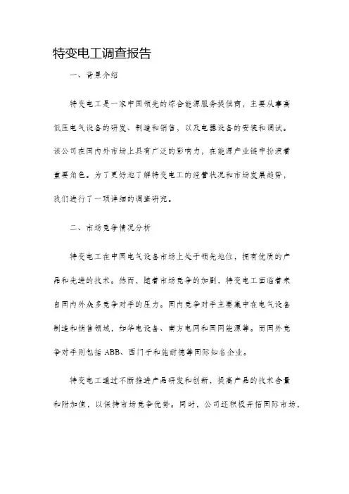 特变电工调查报告