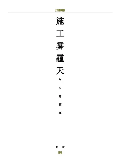 施工现场雾霾天气应急预案(工程版,空白)