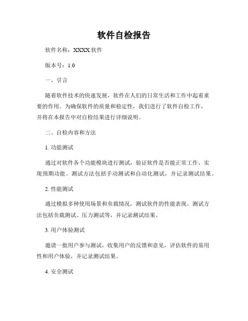 软件自检报告