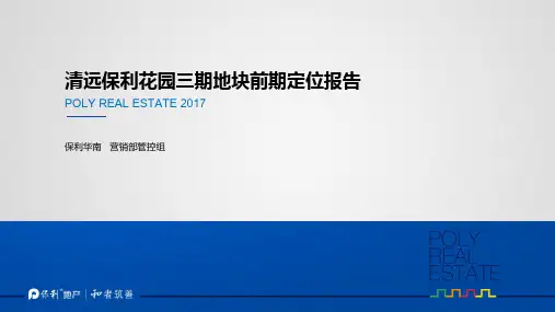 前期定位 保利-清远【保利花园三期】新地块规划定位报告 50P以上