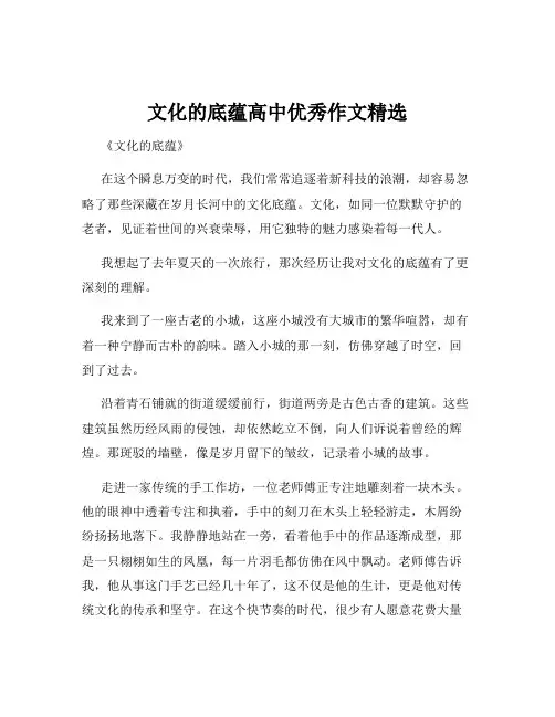 文化的底蕴高中优秀作文精选