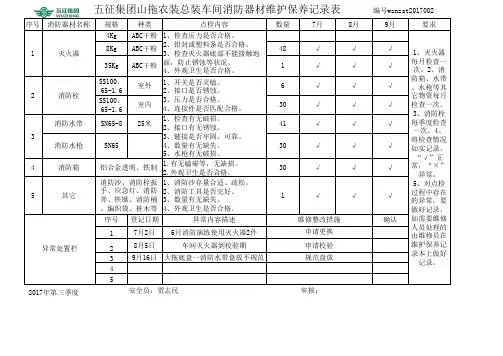 消防器材维护保养记录表
