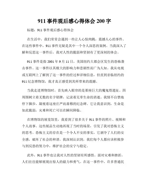 911事件观后感心得体会200字