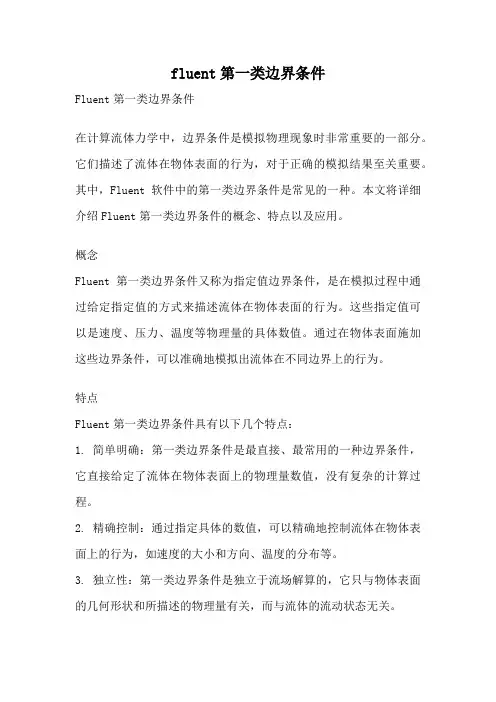 fluent第一类边界条件