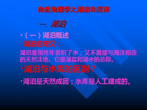 自然地理学 湖泊与沼泽
