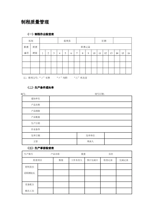 制程质量管理表格word