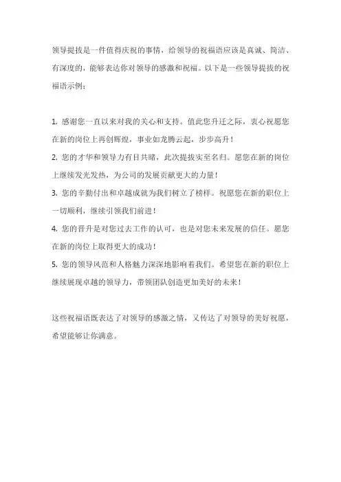 领导提拔祝经典福语