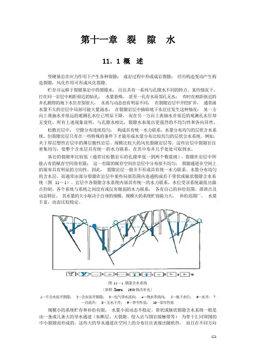 地质大水文地质学基础讲义11裂隙水