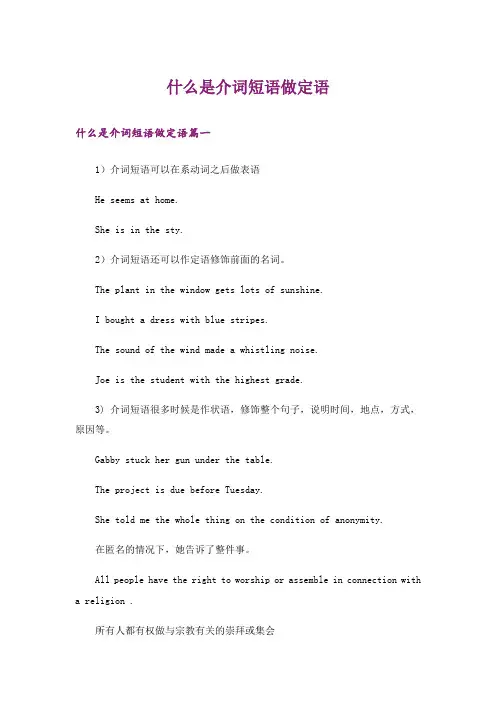 文学_什么是介词短语做定语