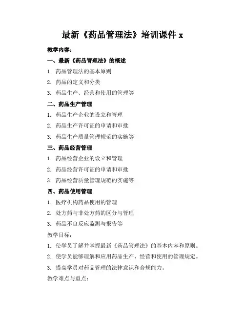 最新《药品管理法》培训课件x