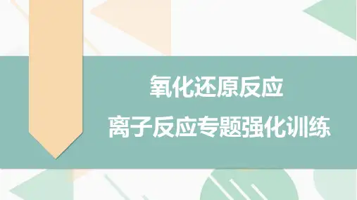 高三二轮专题复习化学课件 氧化还原反应 离子反应专题强化训练