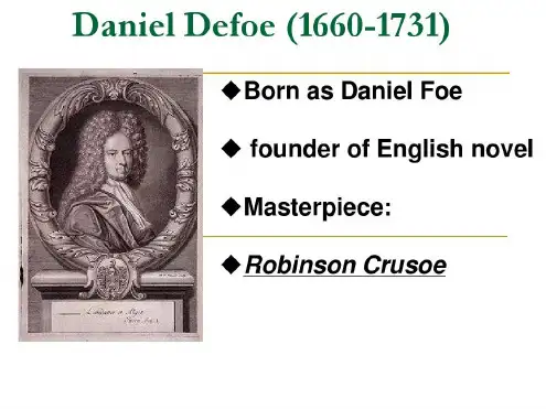 笛福英文介绍DanielDefoe_2023年学习资料